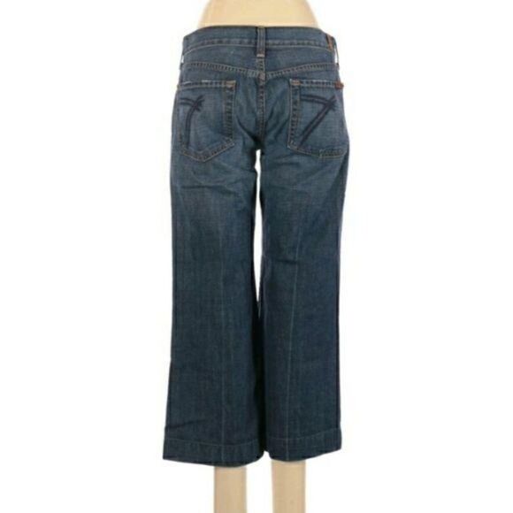 7 For All Mankind Dojo Mid Rise Relaxed Straight Legged Cropped Jeans Size 29 - Picture 7 of 11
